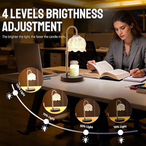 GEEZO Fragrance Candle Warmer Lamp，Electric Candle Warmer with Timer & Dimmer，Mom Christmas Birthday Gifts for Women, House Warming Gifts New Home Bedroom Decor thumbnail 4