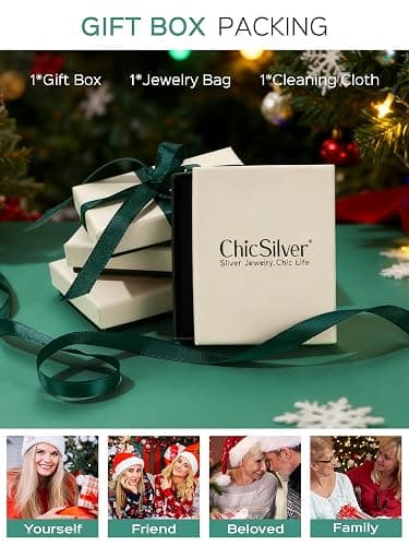 ChicSilver Personalized 925 Sterling Silver Dainty Small Heart/Star/Moon/Dot/Triangle Pendant Necklace for Women, Silver/Gold/Rose Gold/Black (with Gift Box) thumbnail 7