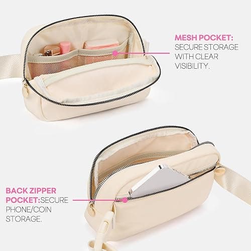 mibasies Initial Fanny Pack for Girls, Birthday Gifts for 4 5 6 7 8 9 10 11 12 13 Teen Girl - Cute Personalized Trend Stuff - Cream A thumbnail 6