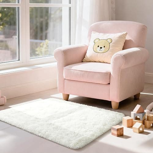 Merelax Soft Modern Indoor Shaggy Area Rug for Bedroom Livingroom Dorm Kids Room Home Decorative, Non-Slip Plush Fluffy Furry Fur Rugs Comfy Nursery Accent Floor Carpet 2x3 Feet, Ivory thumbnail 3