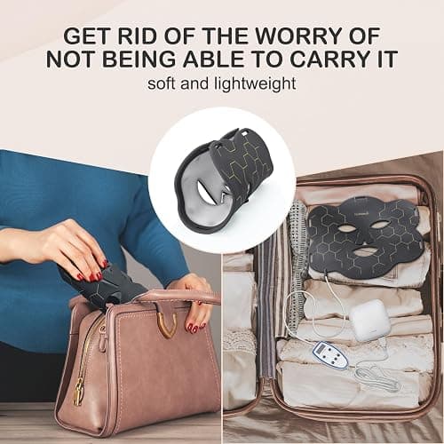 Hottoerak Red Light Face Mask, Slim Near Infrared Light Mask Lamp, LED Red Light Face at Home and Office thumbnail 5
