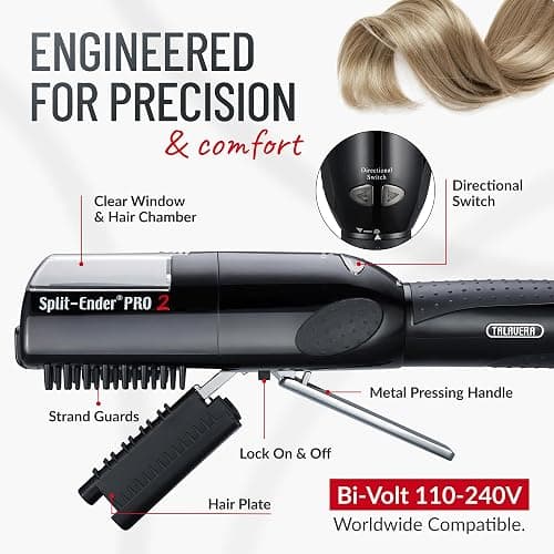 Split Ender Pro 2 Original Professional Beauty Tool Cordless Split End Hair Trimmer for Damaged, Dry, Brittle, Frizzy, Curly or Straight Hair (Black) thumbnail 8