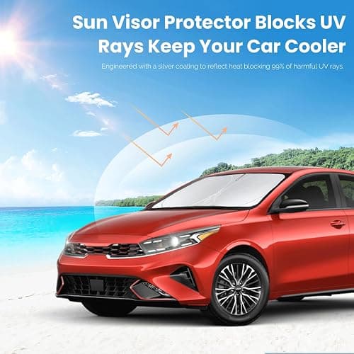 Custom Fit Kia Forte Windshield Sunshade for Kia Forte 2019 2020 2021 2022 2023 2024 2025 Front Window Shades Cover for Windshield Sun Visor Protector 210T Reflector Blocks UV Rays Cooler Accessories thumbnail 2