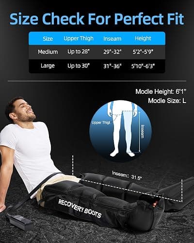 YINGGG Air Leg Massager with Compression: Professional Full Compression Boots with Adjustable 9 Intensities, Leg Massager for Circulation and Fatigue Relief for Post-Workout(Medium) thumbnail 7