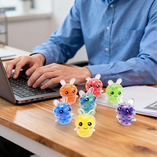 TOOYUMON Easter Egg Fillers, 12 Pcs Mini Bunny Squishy Toys, Easter Basket Stuffers Essentials Egg Basket Fillers Gifts for Teens Adults, Bunny Stress Ball Party Favors thumbnail 6