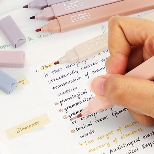 LWMTT Textmarker Pastell 12 Stück, Highlighter Pen Marker Pastell Assorted Farben, Aesthetic Textmarker Set, perfekt zum Hervorheben von Tagebuch oder Notizbuch in Schule thumbnail 3