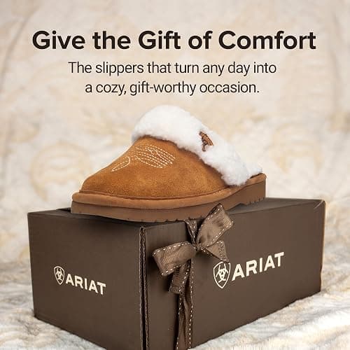 ARIAT Women's Jackie Square Toe Warm Soft Genuine Suede Leather Indoor Outdoor Slippers with Plush Collar thumbnail 7