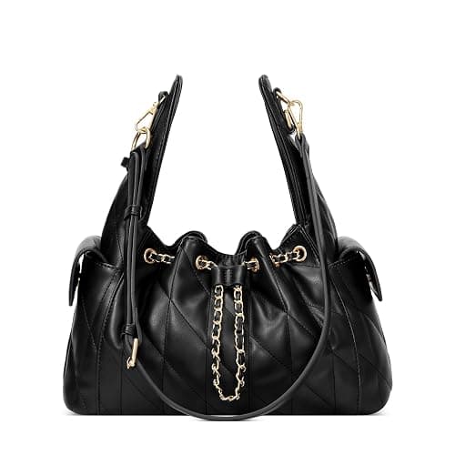 CLUCI Slouchy Hobo Bags for Women, Vegan Leather Shoulder Purse Tabby Handbag with Adjustable Strap Crumpled Quilted Tote Bag - Image 1