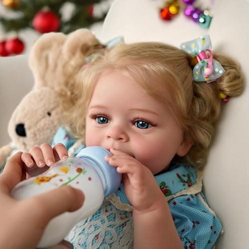 JIZHI Lifelike Reborn Baby Dolls - 18 Inch Realistic-Newborn Baby Dolls Blond Girl Handmade Real Life Baby Dolls with Clothes for Kids Age 3+ thumbnail 2