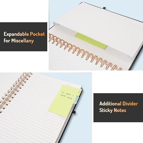 Forvencer Lined Spiral Journal Notebook with 300 Numbered Pages, B5 College Ruled Thick Journals for Writing with 100GSM Paper, Hardcover Notebooks with Contents for Work, School,olive green - Olive Green - B5 thumbnail 6