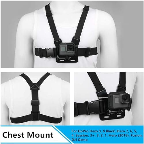 Dream Bull Chest Mount Harness Chesty Vest Head Mount Strap for Action Camera Compatible with GoPro Hero 12,11,10,9,8,Max,Go Pro Hero 7,6, 5,4, Session,3+,3,Hero (2018),Fusion,DJI Osmo,AKASO thumbnail 6