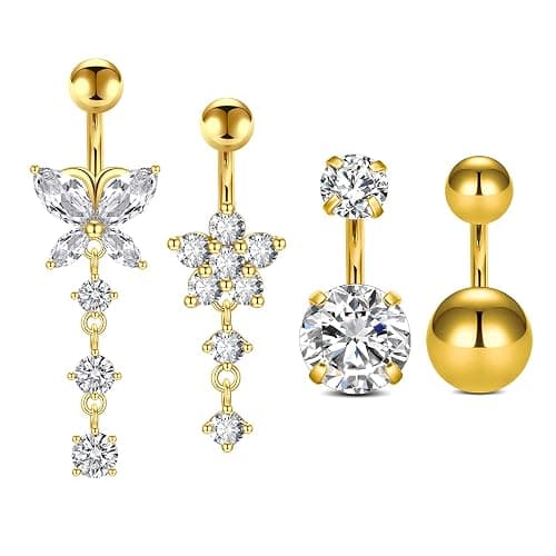 gold belly rings - Image 1