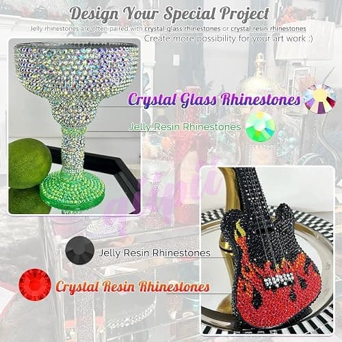 qiipii 28 Types Colorful Blue Jelly Resin Rhinestones 3mm 4mm 5mm 6mm Flatback Stones Gems Diamonds Crystals for Nails Face Eyes Makeup DIY Crafts Tumblers Bottles Bedazzling Crafting Clothes Shoes thumbnail 7