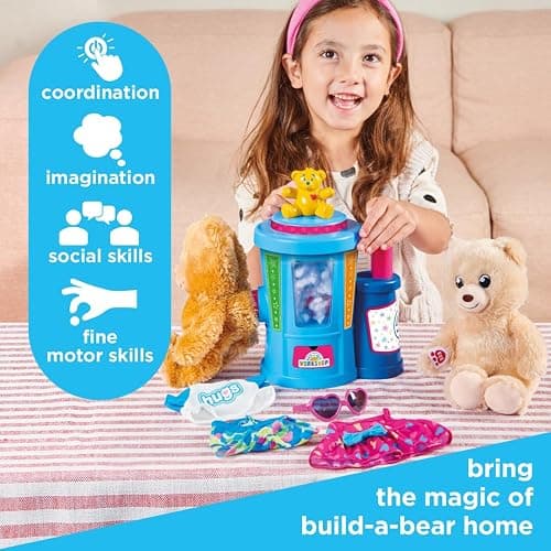 Casdon Build-A-Bear Workshop Toy Stuffing Station | At-Home Station for Kids Aged 3+ | Stuff, Dress & Cuddle Furry Friends | Toy Stuffing Station with Lights Included thumbnail 5