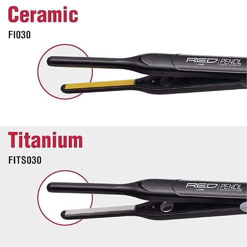 Kiss Red by Pencil Flat Iron Hair Straightener, 0.3 Inch, Ceramic thumbnail 5