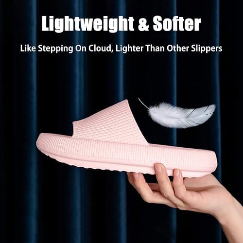 rosyclo Cloud Slippers for Women and Men, Pillow House Slippers Shower Shoes Indoor Slides Bathroom Sandals, Ultimate Comfort, Lightweight, Thick Sole, Non-Slip, Easy to Clean thumbnail 3