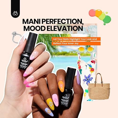 Beetles Gel Nail Polish Kit with U V Light - 75PCS Chic Outfits 45 Colors Gel Polish Set All Season Nail Kit with 5PCS Base Top Coat Soak Off Nails Art Tools Perfect Manicure Set Gifts for Women thumbnail 4