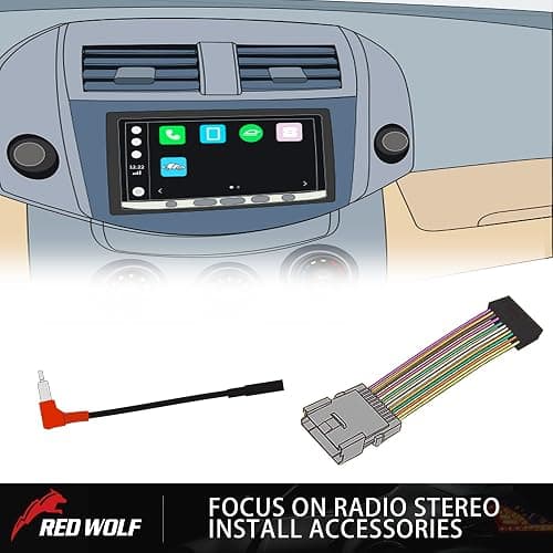 RED WOLF Radio Wiring Harness RCA Plug with 12V to 5V Step Down Converter Kit for 2000-2004 Ford Mustang Explorer, Lincoln 1999-2003 Aftermarket Radio CD Player Receiver Amplifier Sound System thumbnail 7