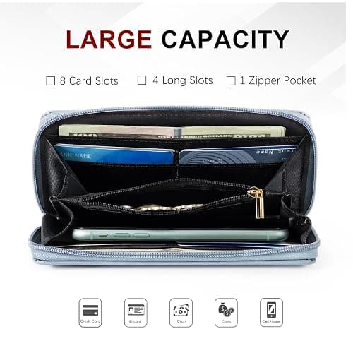 Travelambo Womens Wallet Tassel Bifold Ladies Cluth Wristlet Wrist strap Long Purse thumbnail 2