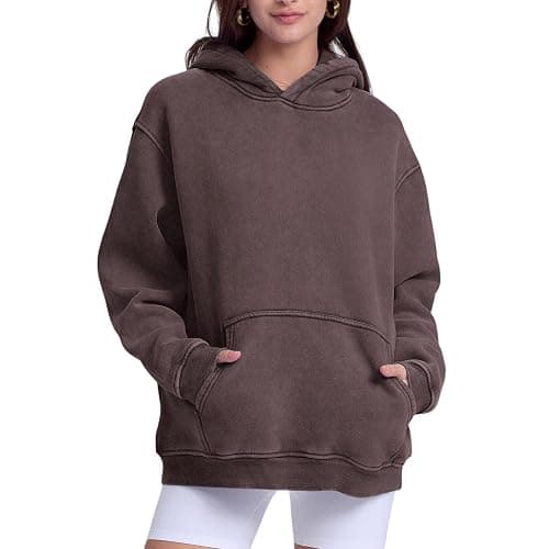 Dnzzs Womens Oversized Hoodie Acid Wash Hoodie Vintage Sweatshirt Heavyweight Fleece Cotton Streetwear Trendy Sweatshirts thumbnail 2