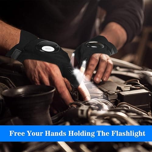MOIPEJO LED Flashlight Gloves, Stocking Stuffers Gifts for Men, Christmas White Elephant Gifts for Adults Dad Him Boyfriend Birthday Father's Day, Cool Gadget Finger Lights for Fishing Camping thumbnail 3