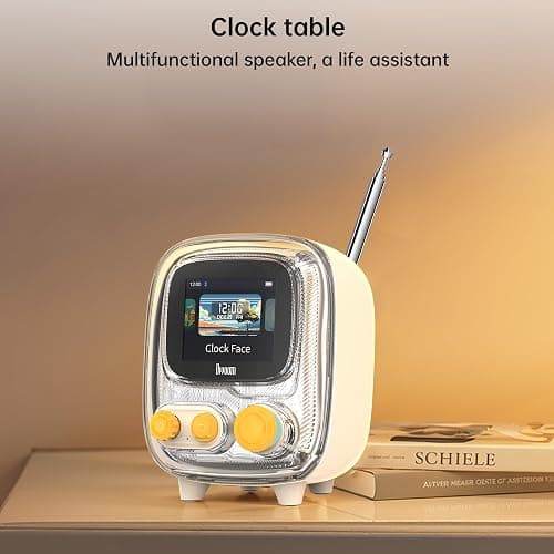 Divoom Tiivoo-2 Retro Pixel Bluetooth Speaker with USB-C/TF Playback, Custom Pixel Art Display, Alarm Clock & White Noise Sleep Mode, Desk Setup for Home Office, Gifts for Women Men, Cream thumbnail 9