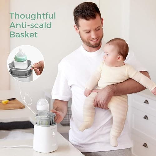 Momcozy Bottle Warmer, Fast Bottle Warmers for All Bottles with Timer, Accurate Temperature Control and Automatic Shut-Off, No Lid Required for Heating, White-Gray thumbnail 8