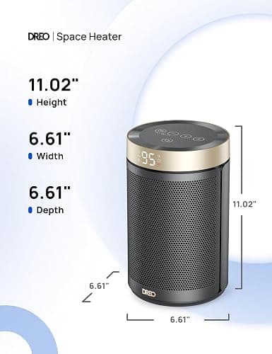 Dreo Space Heater, Portable Electric Heaters for Indoor Use with Thermostat and Remote, 2024 Upgraded, Digital Display, 12H Timer, 5 Mode, 1500W PTC Ceramic Fast Safety Heat for Office Bedroom Home thumbnail 2