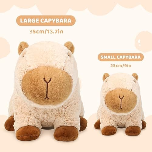Riuhot Cute Capybara Plush Pillows Kawaii Soft Capybara Stuffed Animals Capybara Plushie Birthday for Kids(9in) thumbnail 5