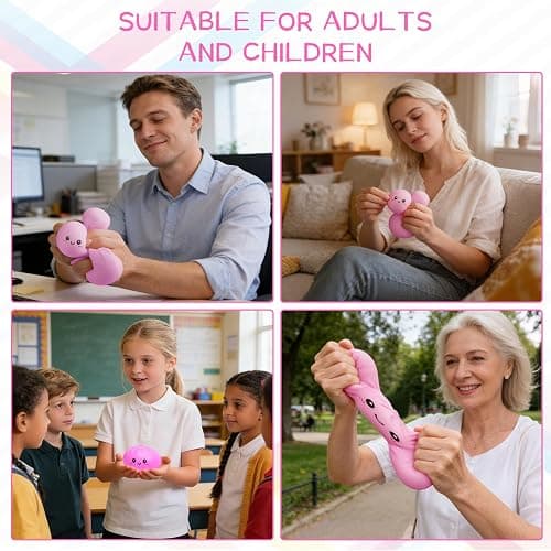 Mystery Dumpling Squishy Toy,Dumpling Stress Ball, Anxiety Relief,Fidget Toys Adults & Teens,Bun with Food Steamer Stretchy Desk Toys(Purple) thumbnail 6