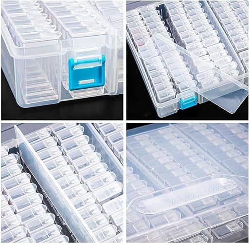 ARTDOT 64Jars Storage Containers for Diamond Art Kits,Portable Storage Organizer for Diamond Painting Accessories and Tools thumbnail 5