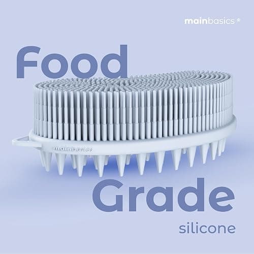 MainBasics Silicone Body Scrubber Dual-Sided Shower Loofah and Scalp Scrubber (Frosted Sky, Scalp) thumbnail 6