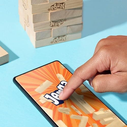 Hasbro Gaming, Jenga con Dado Digitale, Gioco di Impilamento, Ideale per Famiglia e Amici, per Bambini e Bambine dai 6 Anni in Su, Contiene 54 Mattoncini in Legno, per 1 o Più Giocatori thumbnail 2