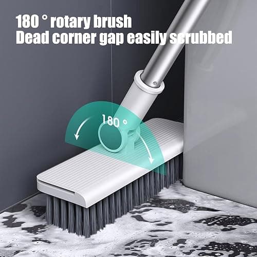 3-in-1 Broom and Dustpan Set with Cleaning Teeth, 38" Stainless Steel Long Handle,Standing Storage, Indoor Sweeping Combo for for Home & Kitchen, Brooms with Dustpan Combo Set, White thumbnail 4