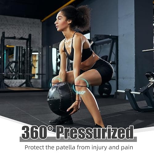 Foilswirl Silicone Patella Knee Band for Basketball Patella Tendon Support Knee Pain Running Tendon Brace Support Strap(2,Black,M) thumbnail 4