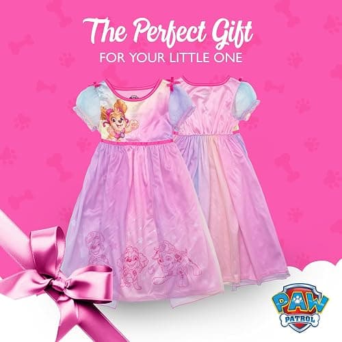 Paw Patrol Girls' Fantasy Gown Nightgown, RAINBOW SKYE thumbnail 7
