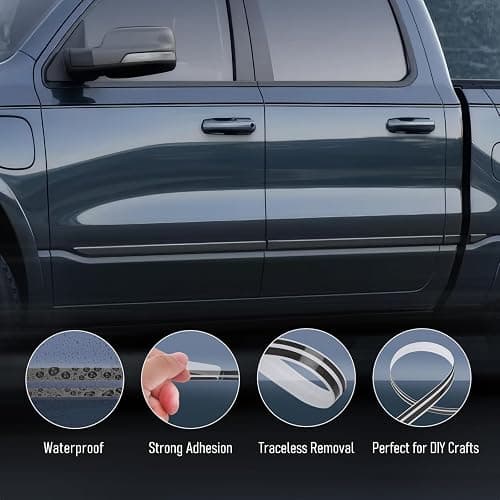 ZTGPMP 2 Rolls 32Ft Car Pinstripe Tape, Automotive Pinstriping Tape Stickers Vinyl DIY Stripes Pinstripe Emblems Trim Decals for Car, SUVs, Pickups, Motorcycle and Boat, Racing Stripes (Black) thumbnail 3