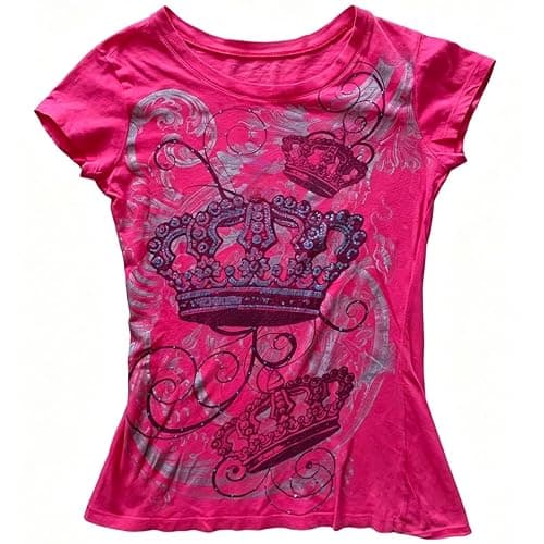 Y2K Emo Grunge Scene Shirt Women Cutecore Gyaru T-Shirts Teen Girl Graphic Tee Goth Tops Mcbling 2000s Alt Clothes - Image 1