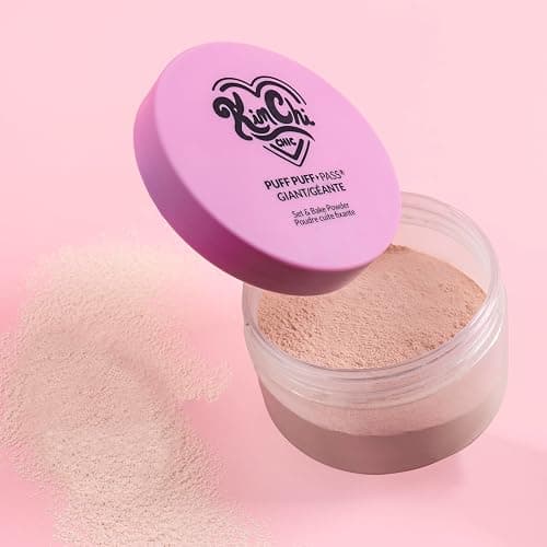 KimChi Chic Giant Puff Puff Pass Set & Bake Powder - Loose Setting Powder with Rice & Vitamin E, Finely Milled for All Day Wear, Translucent 80g - Translucent Giant thumbnail 6