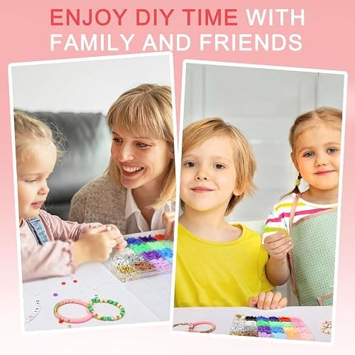 Redtwo 3400 Pcs Clay Beads Bracelet Making Kit, Friendship Bracelet Kit for Jewelry Making, Flat Polymer Heishi Beads with Charms, Gifts Crafts Set for Girls Ages 6-12 thumbnail 6