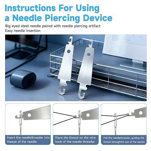 Big Eye Steel Sewing Needles Kit, Portable Hand Sewing Set, 37PCS Stainless Steel Sewing Needle Kit, Steel Needles for Hand Sewing, Punch Needle Kit Repair Tools for Beginners & Daily Use thumbnail 6