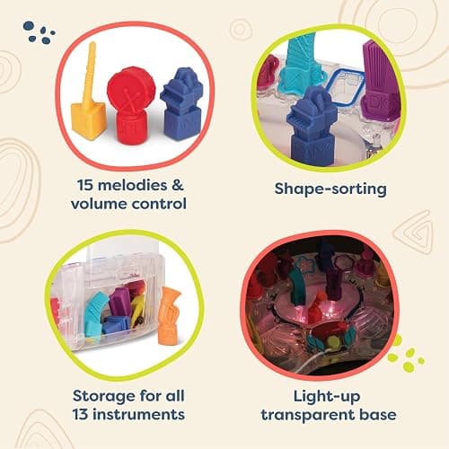 B. toys - B. Symphony Musical Toy Orchestra for Kids 3+ Years– 13 Musical Instruments for Classical Music for Babies and Toddlers – Interactive Kids Music Toys with Lights and 15 Songs thumbnail 6