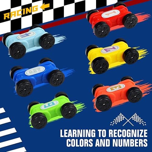Montessori Toys for 2 3 Year Old Boys Toddlers, Car Ramp Toys with 6 Cars & Race Tracks, Garages and Parking Lots, Ramp Racer Toy Gift for Boys Girls Age 18 Months and Up, Multicolor thumbnail 5