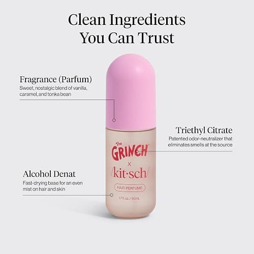 Kitsch Hair Perfume for Women - Clean, Deodorizing & Patented Odor-Eliminating Technology Hair Spray & Body Mist - Freshen Hair, Body & Pillows - Warm Cookie-Scented Hug - 50mL thumbnail 4
