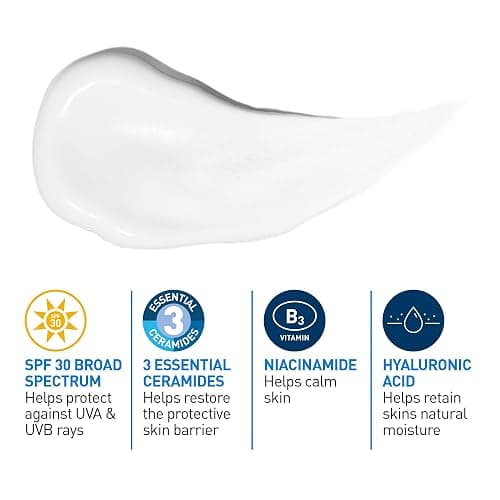 CeraVe AM Face Moisturizer SPF 30 with Niacinamide, 89mL | Facial Moisturizer with Hyaluronic Acid, Broad Spectrum UVA/UVB, No White Cast, Dermatologist Recommended, Travel Size thumbnail 4