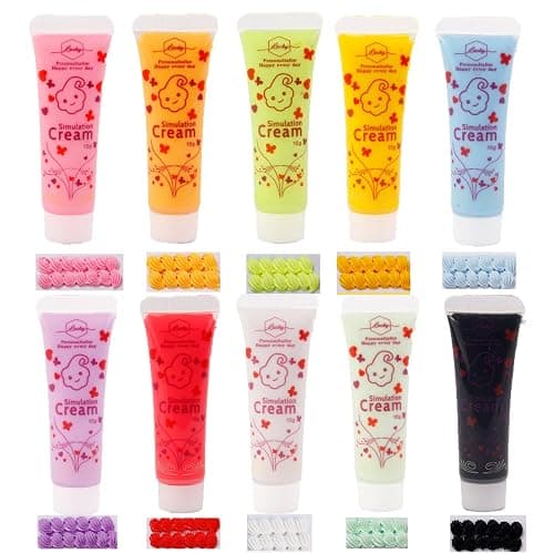 BEIJITA Whipped Cream Glue Kit - Decoden Cream Set with 10 Colors (15ml Each), Perfect for Crafting and Decorating,Ideal for DIY Crafts and Decorations - Image 1