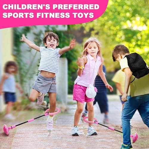 Hewog Skip Ball, Portable Foldable Colorful Flash Wheel Swing Ball, Kids Toys for Girls & Boys, Sports Fitness Toys for Kids & Adults. Gifts for Mom Women & Girls Toys Age 5-10 Years thumbnail 2