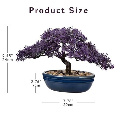 Artificial Bonsai Tree Juniper Faux Plants Indoor Fake Plants Decor with Blue Ceramic Pots for Home Table Office Desk Bathroom Shelf Bedroom Living Room Farmhouse Decorations thumbnail 3