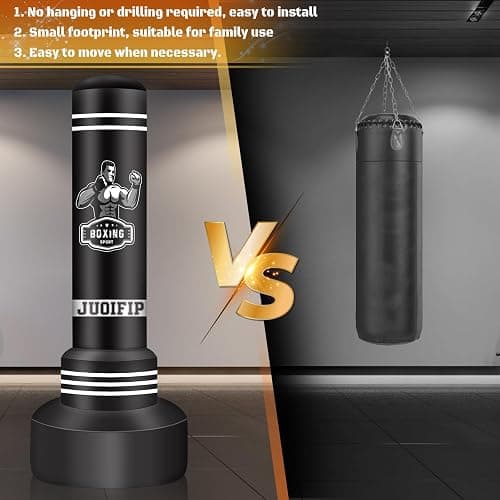 Freestanding Punching Bag for Adults, 70'' Boxing Bag with Stand Kicking Bag Heavy Bag with Boxing Gloves and Electric Air Pump, Women Men Kickboxing Bags for Beginners Training MMA Muay Thai Fitness thumbnail 4