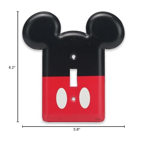 Disney Mickey Mouse Metal Light Switch Plate - Mickey Mouse Switch Plate Decoration for Kids' Bedroom, Play Room or Movie Room thumbnail 2